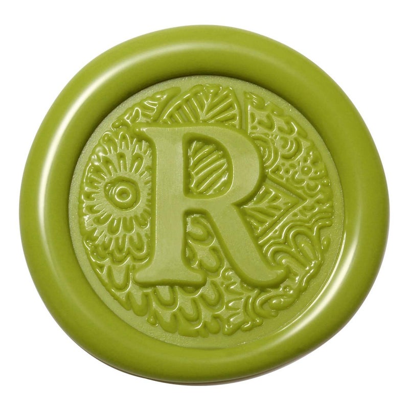 Yoption Letter R Wax Seal Stamp, Yoption Brass Head Botanical Alphabet Initial Sealing Stamp with Wooden Handle - Image 3